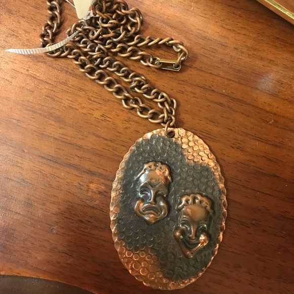Copper Theatre 🎭 Mask Necklace - Picture 6 of 7